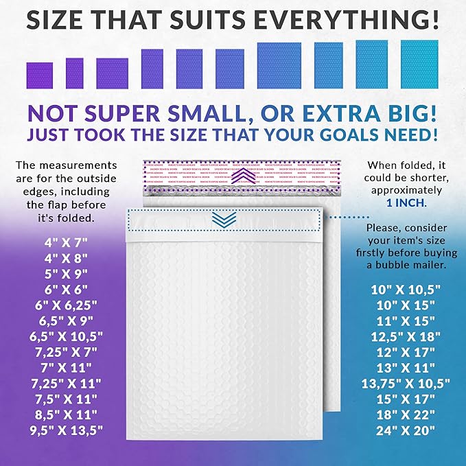 ABC PACK & SUPPLY Poly Bubble Mailers, 10.5 x 15 Inch. Pack of 100 White Padded Envelopes Self Seal. Tear-Proof Gift Bubble Envelopes. Waterproof Packaging for Small Business. Cushioning Book Mailers