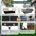 Heavy Duty Patio Furniture Covers Waterproof, 600D Outdoor Furniture Cover Waterproof for Sectional Sofa Couch, Outdoor Dining Table and Chair Set Covers 138''L x 102''W x 32''H, Black