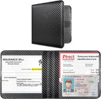CoBak Car Registration and Insurance Holder - Small and Lightweight Vehicle Glove Box Car Organizer, Auto Truck Comparment Accessories Case for Essential Document, Driver Licens (Carbon Fiber Black)