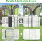 Decorative Metal Garden Fence Add-on Fence Panels, 32in(H) x 5.3Ft(L) No Dig Fence 2 Panels Fencing for Dogs Animal Barrier Fence Garden Fencing for Yard, Patio, Without Gate