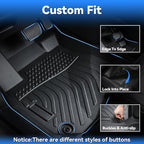 Hutisya-Floor Mats & Cargo Liner with Backrest Set Fit for Chevy Suburban/GMC Yukon XL 2015-2020 All Weather Protection Anti-Slip & Durable TPE Full Set Liners Automotive Accessories-Black