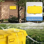 Flemoon Medium Outdoor Electrical Box (11.5x5.2x4 inch), IP54 Waterproof Extension Cord Cover w/6 Cable Entry Ports, Weatherproof Connection Box for Power Strip, Timer, Plug, Holiday Lights, Yellow