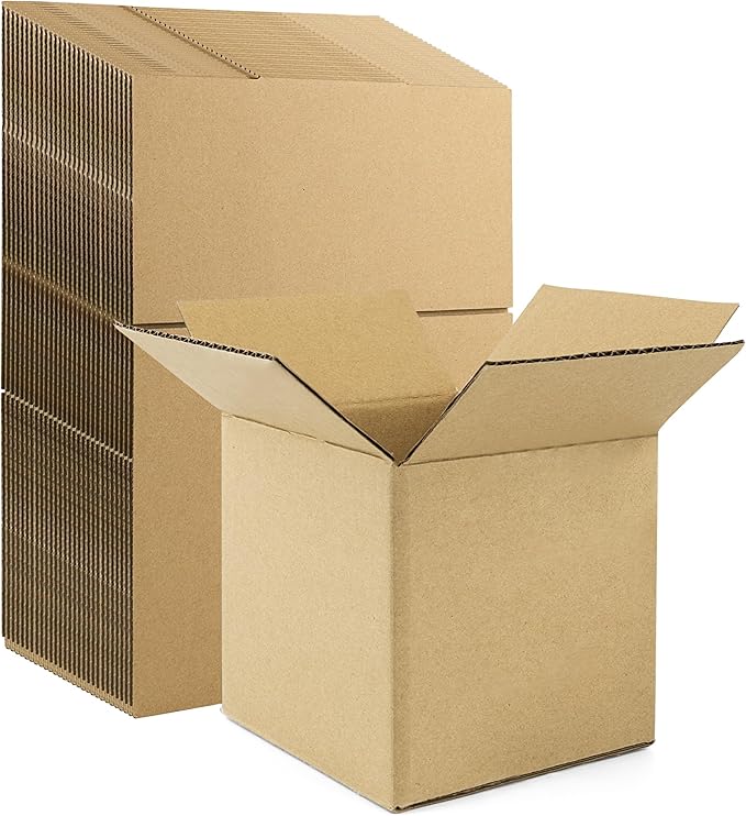 Frametory 5x5x5 Pack of 28 Corrugated Cardboard Packing Shipping Mailing Moving Carton Boxes, Brown
