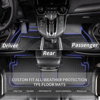 KELCSEECS® Floor Mats & Cargo Liner Custom for 2025 2024 2023 2022 2021 2020 Mazda CX-30 Only FWD All Weather Protection Waterproof TPE Floor Liners Front & Rear Row Full Set Accessories Black