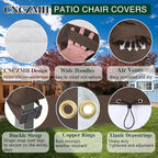 Heavy Duty Patio Furniture Covers Waterproof, 600D Outdoor Furniture Cover Waterproof for Sectional Sofa Couch, Outdoor Dining Table and Chair Set Covers 140''L x 80''W x 32''H, Brown