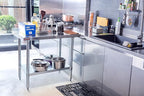 DuraSteel NSF Commercial Kitchen Table - 24 x 30 Inch Cooking Prep Stainless Steel Kitchen Island Workstation w/ Adjustable Under Shelf - Heavy Metal Backsplash Workbench For Restaurant, Home, Garage