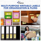 Perco Metallic Gold 3x5 Inch Perforated Sticker Labels — 150 Stickers Per Roll — with Permanent Adhesive for Product Labeling, Gift Boxes, Event Signage, Decorative Packaging & More — Made in USA