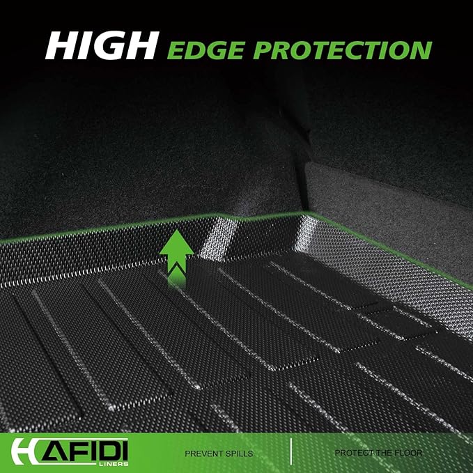 HAFIDI® Floor Mats & Cargo Liner Fit for 2022-2025 Jeep Wagoneer 8 Seats（Not for Grand Wagoneer L） All Weather Protection TPE Anti-Slip Automotive Full Set Floor Liners Custom Accessories - Black