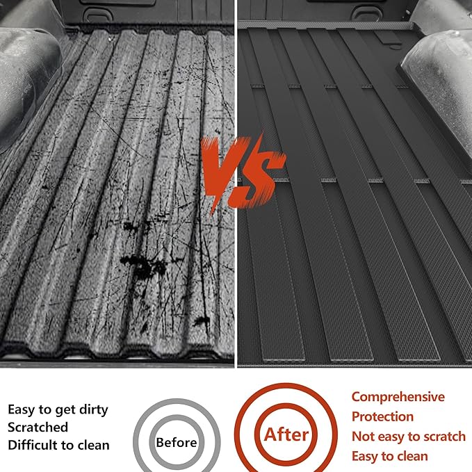 KARPAL Truck Bed Mat for Ford Maverick 2022-2026 Hybrid & Gasoline (Not fit with Drop-in Bed Liner), All Weather TPE Truck Bed Liner Cargo Trunk Accessories for Maverick