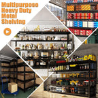 3PCS 59''W/72''H Garage Shelving Units Heavy Duty 3500LBS Metal Storage Shelves Adjustable Steel Industrial Shelving 5 Tier Storage Shelf Rack for Basement, Warehouse