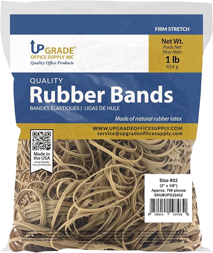 Upgrade Rubber Bands, Size 32, 1 lb Bag, Made in USA