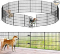Metal Garden Fence 28in (H) x 35ft (L), 1 Gate + 14 Panels Dog Fences Border Fence Animal Barrier, No Dig Garden Fencing for Yard Flower Bed Lawn Patio Outdoor, PIN282815G Black