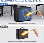 TIGERKING Fire Proof Document Safe Box with Lock and Handle – Fireproof Document Box Organizer with Hard Shell, Portable Fireproof Safe for Home Documents, Certificates, Laptop, and File Storage-Black