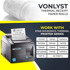 Receipt Paper Roll 3 1/8 x 230 for Square Register and Square POS System connected to Star Micronics Thermal Printer (Pack 06 rolls)
