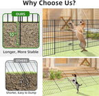 Metal Garden Fence with Gate 40in (H) x 23.3ft (L), 1 Gate + 9 Panels Dog Fence Border Fence Animal Barrier, No Dig Garden Fencing for Yard Flower Bed Lawn Patio Outdoor, PIN402810G Black