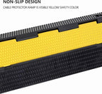 2 Pack Rubber Cable Ramp Hose Cable Protector Ramp 1 Channel 22000Lbs Load Capacity Traffic Speed Bump Wires Power Lines Extension Cord Cover for Indoor Outdoor
