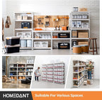 HOMEDANT 5 Tier Storage Shelves Adjustable Laminated Boltless Garage Metal Shelving Unit Heavy Duty Utility Rack Shelf Warehouse Pantry Closet Kitchen (3, (M) 35.9" W, White)