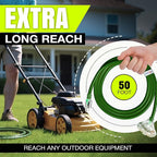 50ft Outdoor/Indoor Extension Cord 3-Outlet 12/3 Gauge Extra Heavy Duty ETL Listed, 3 Prong SJTW, Waterproof, Flexible Cold-Resistant Long Power Cord,15A 125V 1875W, Green by LifeSupplyUSA