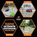 Xpose Safety 18” Lime Green Traffic Cone - 6" Reflective Collar – 24 Pack Multipurpose Premium PVC Safety Cone for Parking, Caution, Construction, Road Crews, Emergency Vehicle - DOT Approved