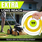 100ft Outdoor/Indoor Extension Cord 16/3 Gauge Heavy Duty 3 Prong SJTW, Waterproof, Flexible Cold-Resistant Long Power Cord,10A 125V 1250W, Yellow by LifeSupplyUSA