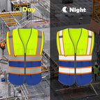 BeautyWill Custom Logo Safety Vest Class2 High Visibility Reflective Vest Breathable Construction Vest
