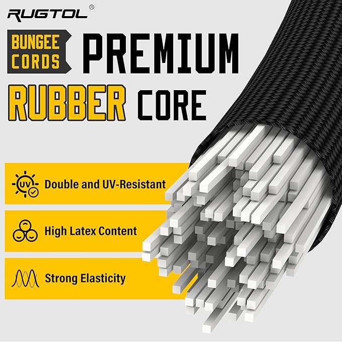 Bungee Cords with Hooks, Upgrade 48 inch Adjustable Bungee Cords with Carabiner Hooks, Easy to Adjust from 7 to 48 inch Elasticity UV-Resistance Bungee Straps Heavy Duty for Bike, Cargo, 4 Pack