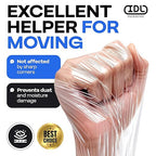 IDL Packaging 5" Stretch Wrap Mini Roll, 700 feet, 120 Gauge (Pack of 12) with a Plastic Handle Included – Industrial Grade Clear Plastic Wrap – Improved Protection for Packing, Moving, or Office