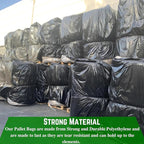 Farm Plastic Supply - Black Pallet Covers - 3 Mil - (55" x 53" x 75") - Heavy Duty Construction Grade Strength Pallet Bags, Pallet Covers, Polyethylene Pallet Bags, and Pallet Storage (5 Pack)