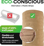 IDL Packaging 12" x 50' EcoMax™ Kraft Paper Cellulose Wadding (1 Roll) - Cushioning Wrapping and Box Void Filling - Soft and Gentle Packing for Shipping, Moving, and Storing Fragile Items