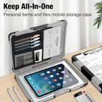 Sooez Toughest Clipboard with Storage, Internal Pen Pouch Included, Letter/ A4 Size, Shockproof Heavy Duty Plastic Clip Boards 8.5x11”, High Capacity Clipboards Box Case for Contractor Trucker Driver