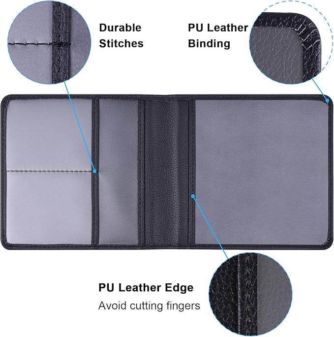 Wisdompro Small Car Registration and Insurance Documents Holder - Premium PU Leather Vehicle Glove Box Paperwork Wallet Case Organizer for ID, Driver's License, Key Contact Information Cards