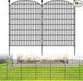 10 Panels No Dig Decorative Garden Fence - 40 in (H) x 23.6 ft (L), Dog Fence Outdoor for Yard，Rustproof Metal Animal Barrier Ground Stakes Fencing for Garden, Patio, Flower Bed