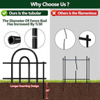 Decorative Garden Fence, 5 Panels No Dig Fence, 7.08 ft(L) x 13 in(H) Animal Barrier for Dogs Rabbits, Rustproof Metal Arched Decorative Garden Fences for Flower Bed, Outdoor, Yard, Patio