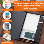 2 Pcs 11 x 17 Inch Aluminum Clipboard with Storage Metal Clipboard High Capacity Clip for Student Teacher Nurse, Black