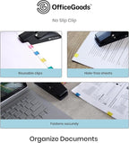 OfficeGoods No Slip Clip Refills - Binds Up to 50 Pages - Reusable - Works with No Slip Clip Dispenser - 50 ct Box Each Small & Large - 100 ct Total - Black
