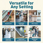 2 PACK Double-Sided Adjustable Heavy Duty Pedestal Sign Holder Stand for Display - Indoor/Outdoor Floor Sign Stand with Base 8.5x11 inches (Horizontal and Vertical Orientation) - includes dry erase marker