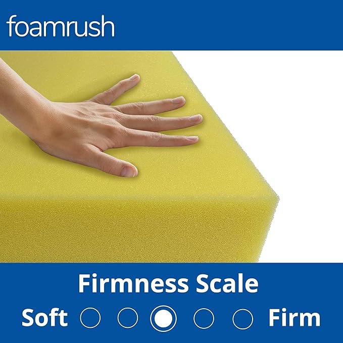 FoamRush 5" x 24" x 27" Dry Fast Water-Resistant Outdoor Upholstery Foam Sheet for Outdoor & Marine Furniture (Chair Cushion Foam for Patio Furniture, Boat Seat Cushion Replacement)