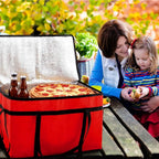 Maxcheck 6 Pcs Insulated Bags for Food Delivery XXXL Large Capacity Hot Grocery Tote Bag Reusable Warming Pizza Catering Carrier for Commercial Travel Lunch Shopping Gifts (Red)