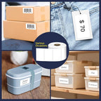 L LIKED 2.25" x 1.25" Direct Thermal Labels, Permanent Adhesive Barcode Address Label & Compatible with Rollo, Zebra and Other Desktop Printers (12 Rolls, 12000 Labels)