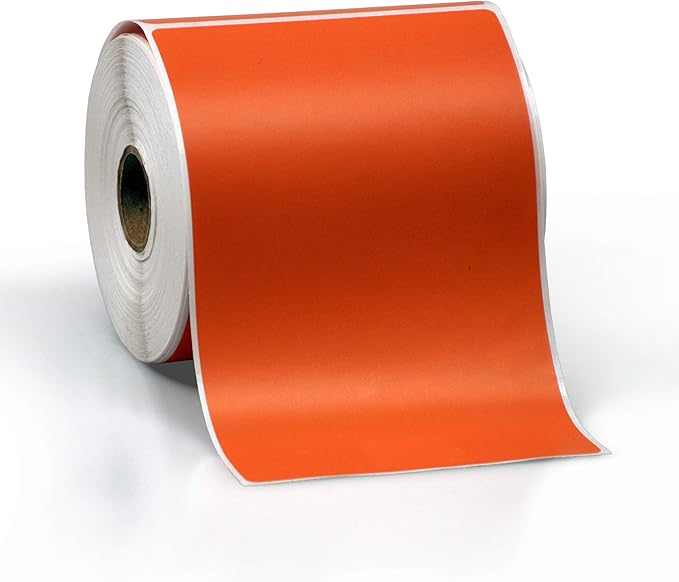 4" X 6" Direct Thermal Perforated Stickers Labels for Shipping Labels, Inventory, and Color Coding - Compatible with Zebra, Rollo, Godex and More (Orange, Pallet)
