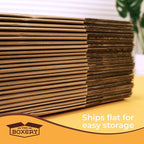 The Boxery 7"x7"x3" Brown/Kraft Corrugated Cardboard Shipping Boxes 100-Pack | Mailing, Packing, Moving & Storage for Business/Home – Durable - Eco-Friendly, Recyclable - Made in the USA
