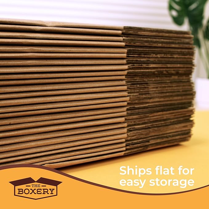 The Boxery 8"x6"x5" Brown/Kraft Corrugated Cardboard Shipping Boxes 25-Pack | Mailing, Packing, Moving & Storage for Business/Home – Durable - Eco-Friendly, Recyclable - Made in the USA