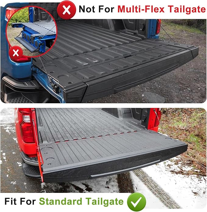 TripleAliners Tailgate Mat for 2019-2025 2026 Chevy Silverado & GMC Sierra 1500 Standard Tailgate Accessories Liner Protector All Weather TPE Custom Fit (Won't Fit Multipro Tailgate/Drop-in Liners)