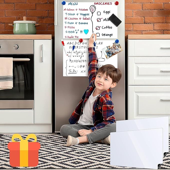 Magnetic Whiteboard Contact Paper, 30" x 40" Stick on Magnetic Dry Erase White Board Sticker on Wall, Easy to Write for Drawing, School, Office, Kitchen Fridge