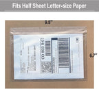 BEUYI Clear 9.5'' x 6.7'' Adhesive Shipping Label Pouches/Sleeves, Plastic Packing Slip Envelope Protector Holder, Easily Fits Half of Letter-Size Paper (60 Pack)
