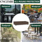 Heavy Duty Patio Furniture Covers Waterproof, 600D Outdoor Furniture Cover Waterproof for Sectional Sofa Couch, Outdoor Dining Table and Chair Set Covers 128''L x 84''W x 28''H, Brown