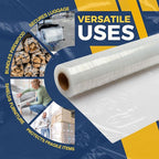 Rockin Rolls Stretch Film Wrap – 18" x 1500 FT x 55 Gauge, 1 Roll Heavy Duty Pallet Wrap, Clear Plastic Moving Wrap for Packing, Shipping, Furniture & Luggage – Durable Self-Adhering Shrink Wrap Roll