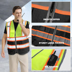 BeautyWill Custom Logo Safety Vest Class2 High Visibility Reflective Vest Breathable Construction Vest