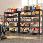 78" H Garage Shelving Heavy Duty，2800LBS Loads Adjustable Garage Storage Shelves,5-Tier Metal Storage Racks and Shelving Units, Utility Rack Shelves,48”W x 18”D x 78”H,Black