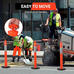 Delineator Post with Base 6 Pack, PeakPursuit 45 Inch Portable Orange Traffic Delineator Posts Cones with Reflective Collars for Driving Practice and Construction Work